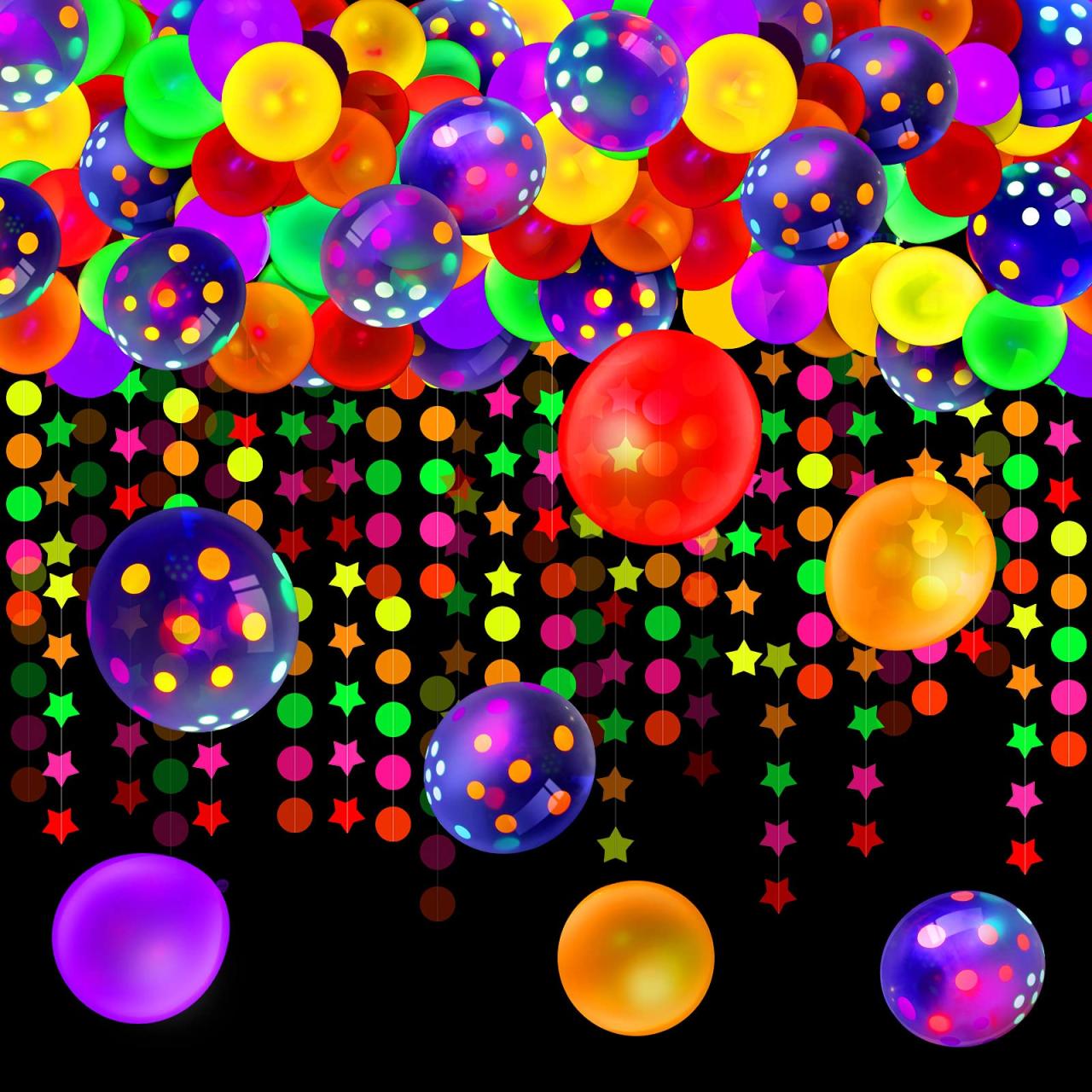 Snapklik.com : Sumind 100 Pcs Neon Balloon Arch - Glow In The Dark UV ... Snapklik.com : Sumind 100 Pcs Neon Balloon Arch - Glow In The Dark UV ...